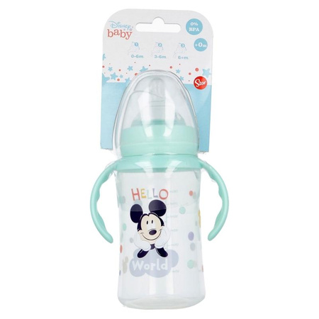 Mickey Mouse - Butelka ze smoczkiem i rączkami 360 ml (Cool)