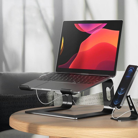 Crong AluBench - Alumínium laptop állvány (fekete)