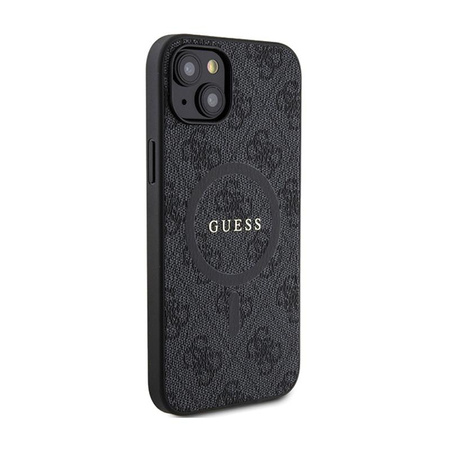 Guess 4G Collection Leather Metal Logo MagSafe - iPhone 15 Plus / 14 Plus Case (black)