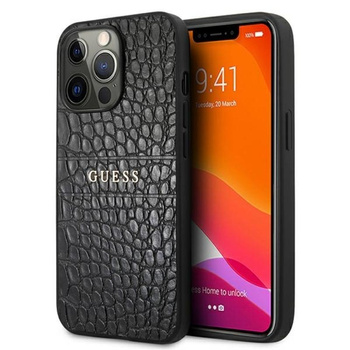 Guess Croco Stamp Lines - iPhone 13 Pro Max tok (fekete)