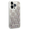 Karl Lagerfeld Monogram Liquid Glitter - Coque iPhone 14 Pro (argent)