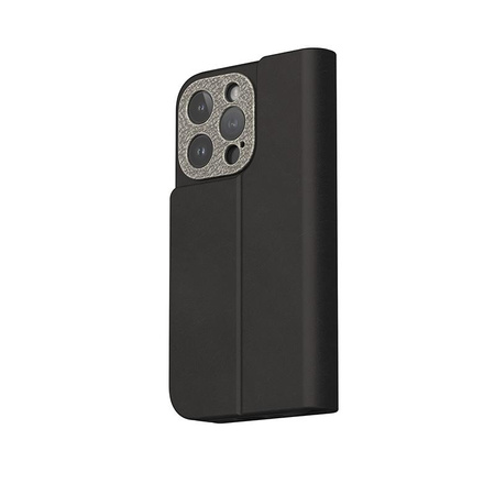 Moshi Overture MagSafe - Leather 3-in-1 flip case for iPhone 15 Pro (Midnight Black)