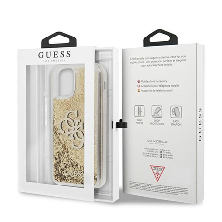 Pouzdro Guess Liquid Glitter 4G Big Logo - iPhone 11 (zlaté)