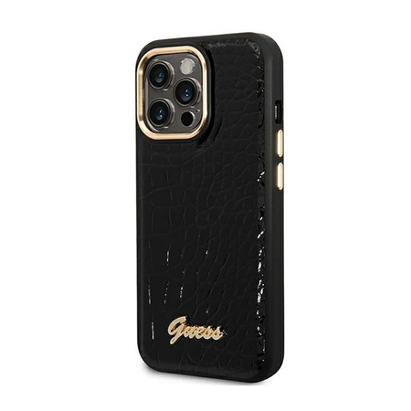 Guess Croco Collection – Etui iPhone 14 Pro Max (czarny)