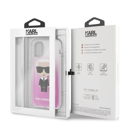 Karl Lagerfeld Iconic Karl Gradient - pouzdro pro iPhone 11 Pro (růžové)