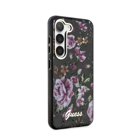 Guess Flower Collection - pouzdro pro Samsung Galaxy S23+ (černé)