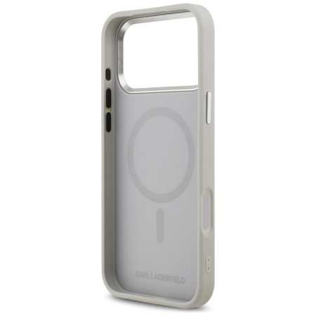 ETUI DO IPHONE 17 PRO do MAGSAFE KARL LAGERFELD ORYGINALNE SZARE SKÓRZANE