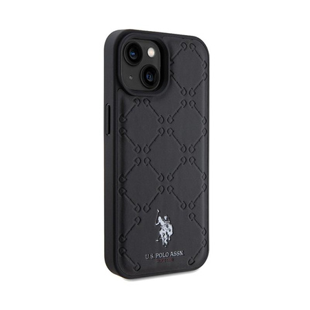 US Polo Assn Yoke Pattern - Coque pour iPhone 15 (noir)