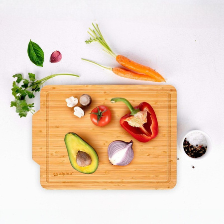 Bambusowa Deska do Krojenia Warzyw Owoców Wędlin Wytrzymała Alpina 36x26