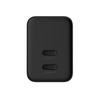 Crong Ultra Compact GaN - 2x USB-C 35W PD 3.0 Wall Charger with PPS (Black)