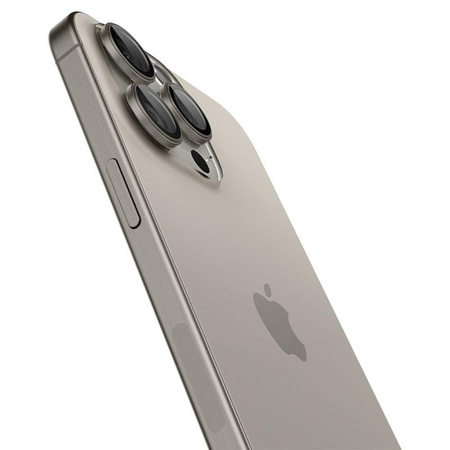 Spigen Optik.TR EZ Fit Camera Lens Protector - Szkło ochronne na obiektyw do iPhone 15 Pro / 15 Pro Max / iPhone 14 Pro / 14 Pro Max (2 szt) (Natural Titanium)