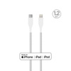 PURO Fabric Ultra Strong - Câble tressé USB-C / Lightning MFi très résistant 1,2m (blanc)