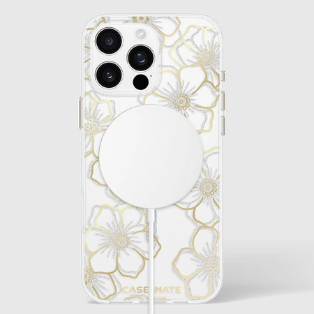 Pouzdro Case-Mate Floral Gems MagSafe - iPhone 16 Pro Max (zlaté)