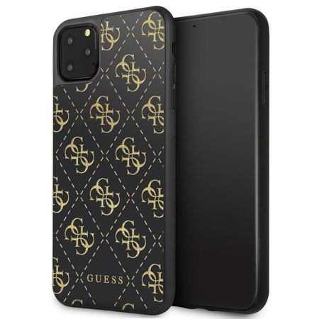 Guess Double Layer Glitter Case Peony G - Coque pour iPhone 11 Pro Max (Noir)