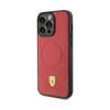 Étui Ferrari Carbon Metal Logo MagSafe - iPhone 15 Pro Max (rouge)
