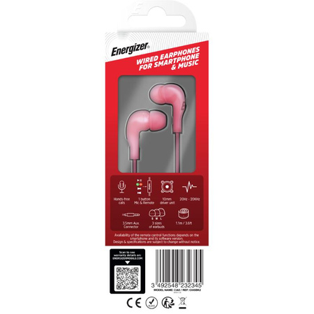 Energizer Classic CIA5 - 3,5-mm-Klinken-Kopfhörer mit Kabel (Rosa)