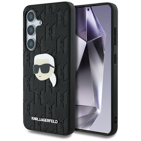 Karl Lagerfeld Leather Monogram Pin Logo Karl Head - Etui Samsung Galaxy S25 (noir)