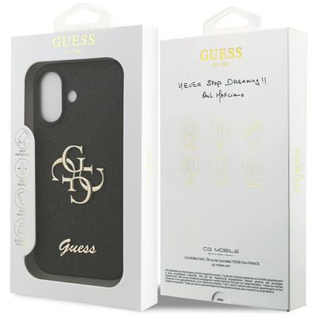 ETUI DO IPHONE 17 GUESS GLITTER ORYGINALNE CZARNE ELEGANCKIE MODNE CASE