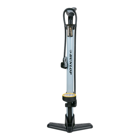 Dunlop - Standpumpe für Fahrräder, Bälle, Matratzen mit Manometer (Blau)