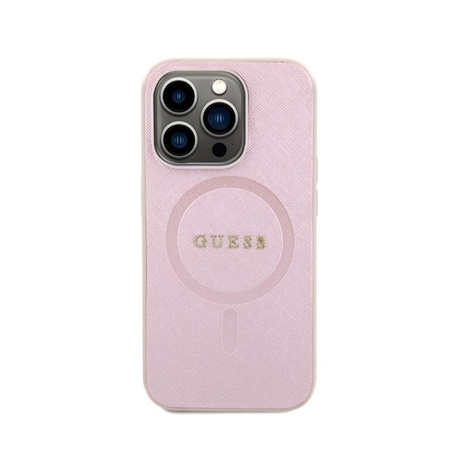 Guess Saffiano MagSafe - Tasche für iPhone 15 Pro (rosa)