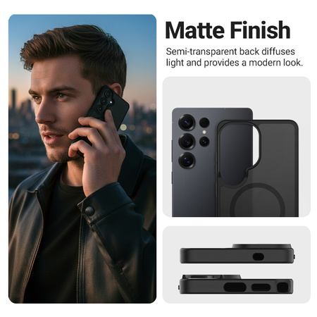 Crong Hybrid Matte Magnetic - MagSafe Case Samsung Galaxy S25 Ultra (Black)