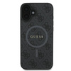 Guess 4G Ring Classic Logo MagSafe - Coque pour iPhone 16 Plus (noir)