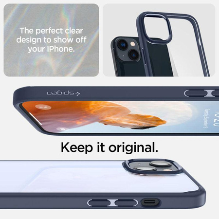 Spigen Ultra Hybrid - Coque pour iPhone 15 Plus / iPhone 14 Plus (Bleu marine)