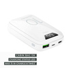 PURO Compact Power Bank - Banque d'énergie pour smartphones et tablettes 10000 mAh, USB-A, USB-C, 15 W + affichage LED (blanc)