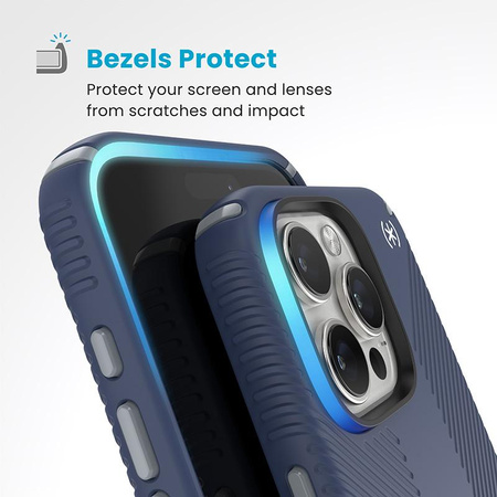 Speck Presidio2 Grip ClickLock & MagSafe - iPhone 16 Pro Max Case (Coastal Blue / Dust Grey / White)