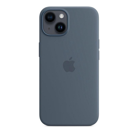 Apple Silicone Case - Silikonowe etui z MagSafe do iPhone 14 (sztormowy błękit)