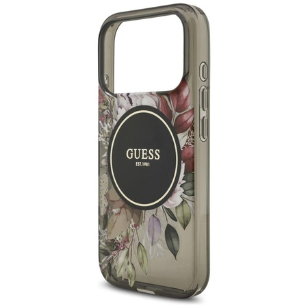 Guess IML Flowers Electro Pearl Strap MagSafe - Hülle iPhone 17 Pro (schwarz)