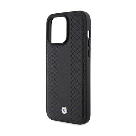BMW Leather Diamond Pattern - Étui pour iPhone 15 Pro Max (noir)