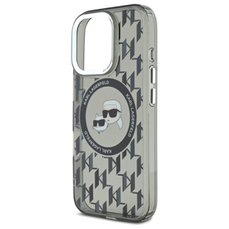 Karl Lagerfeld IML Monogram Karl & Choupette Head MagSafe - iPhone 16 Pro Case (noir)