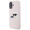 Karl Lagerfeld Silikon Doppelköpfe drucken MagSafe - iPhone 16 Hülle (rosa)