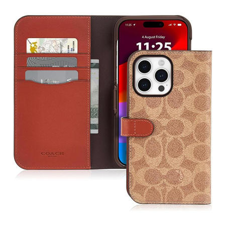 Coach Folio Signature C Case - 2-in-1-Tasche mit Flip-Cover iPhone 15 Pro Max (Tan)