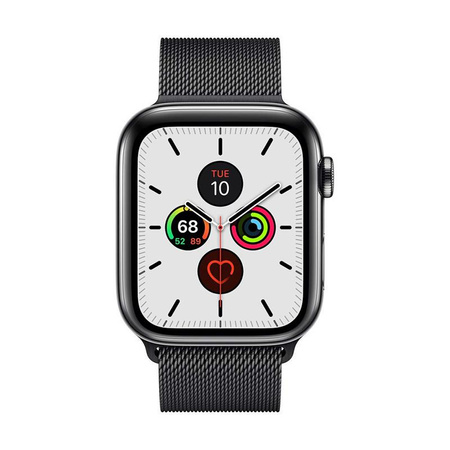 Crong Milano Steel - Pasek ze stali nierdzewnej do Apple Watch 44/45/46/49 mm (czarny)