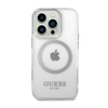 Guess Metal Outline MagSafe - Etui iPhone 14 Pro (przezroczysty / srebrny)
