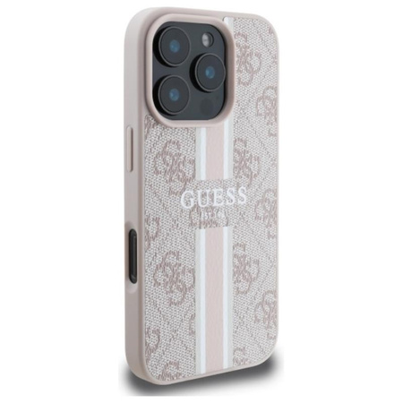 Guess 4G Printed Stripes MagSafe – Hülle für iPhone 16 Pro Max (rosa)