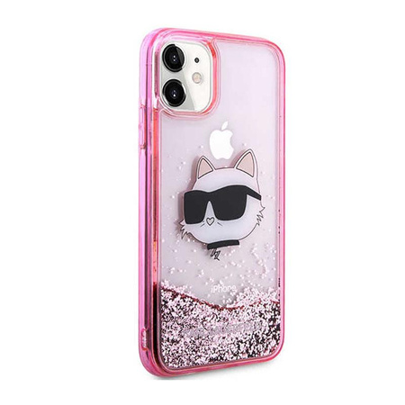 Karl Lagerfeld Liquid Glitter NFT Choupette Head - iPhone 11 Hülle (rosa)