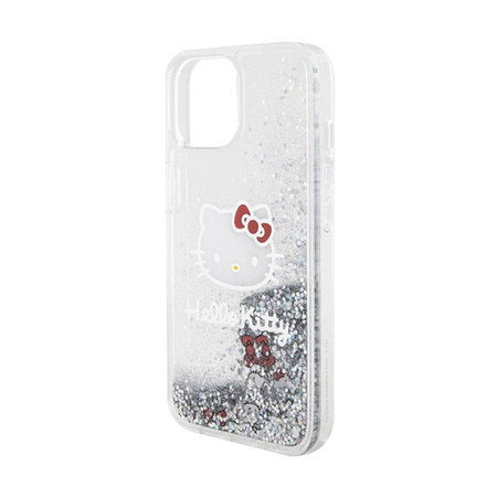 Hello Kitty Liquid Glitter Charms Kitty Head - iPhone 14 Case (silver)