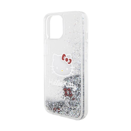 Hello Kitty Liquid Glitter Charms Kitty Head - iPhone 14 Hülle (silber)