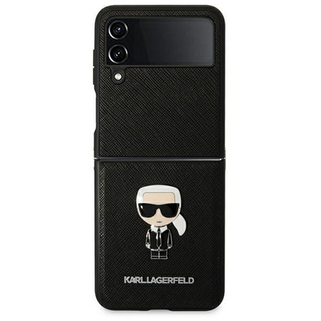 Karl Lagerfeld Saffiano Ikonik - Samsung Galaxy Z Flip 4 Tasche (schwarz)