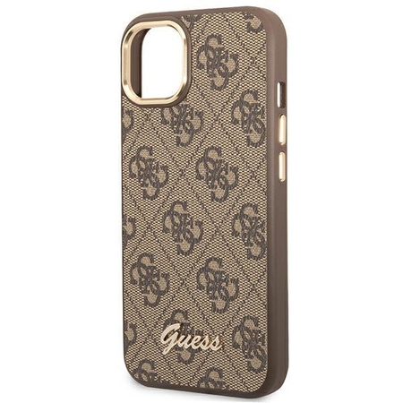 Guess 4G fém fényképezőgép tok - iPhone 14 tok (barna)