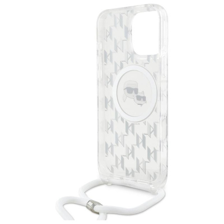 Karl Lagerfeld IML Crossbody Monogram Karl & Choupette Head MagSafe - iPhone 16 Pro Case (Transparent)