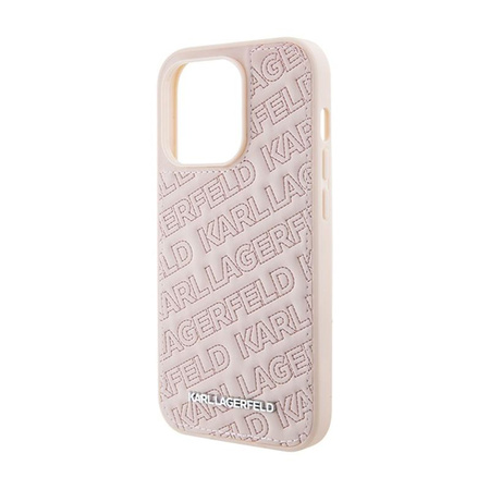 Karl Lagerfeld Quilted K Pattern - pouzdro pro iPhone 15 Pro (růžové)