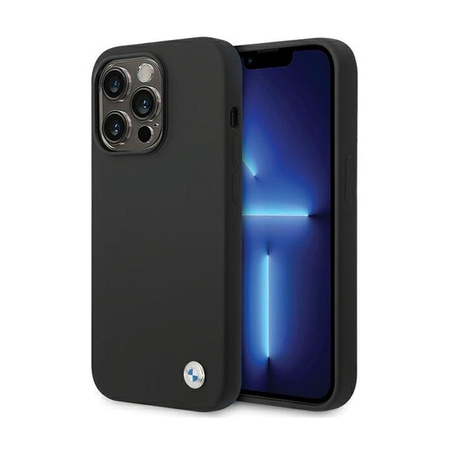 BMW Silicone Metal Logo - Coque iPhone 15 Pro (noir)