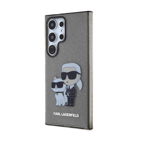 Karl Lagerfeld IML Glitter Karl & Choupette - pouzdro pro Samsung Galaxy S24 Ultra (černé)