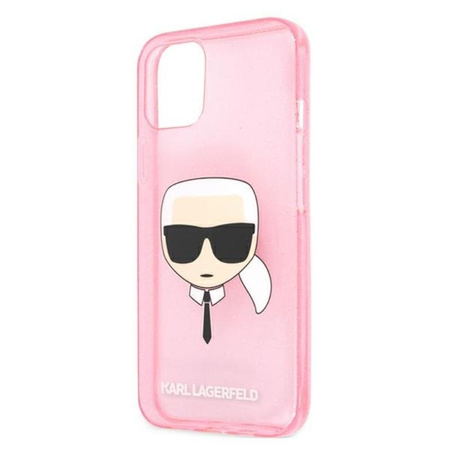 Karl Lagerfeld Karl's Head Glitter - iPhone 13 Mini Case (pink)