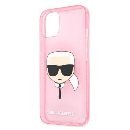 Karl Lagerfeld Karl’s Head Glitter - Etui iPhone 13 Mini (różowy)