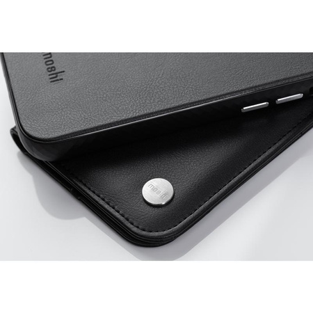Moshi Overture - 3 az 1-ben iPhone 13 Pro Max flip tok (antibakteriális NanoShield™) (Jet Black)